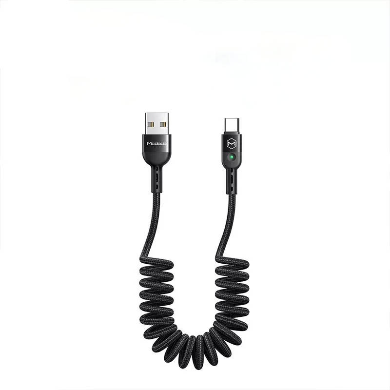 

Кабель витая пружина USB to Type-C 1.8m, Черный