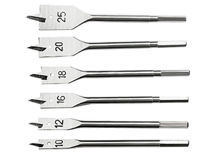 

Набор сверл перьевых по дереву, 10-12-16-18-20-25 мм, 6 шт. 6-гранный хвостовик // SPARTA 704055