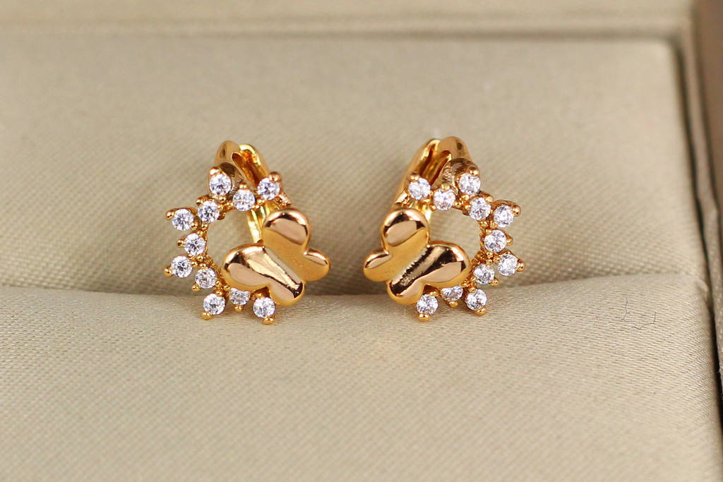 

Серьги Xuping Jewelry самба мотылька 1 см золотистые