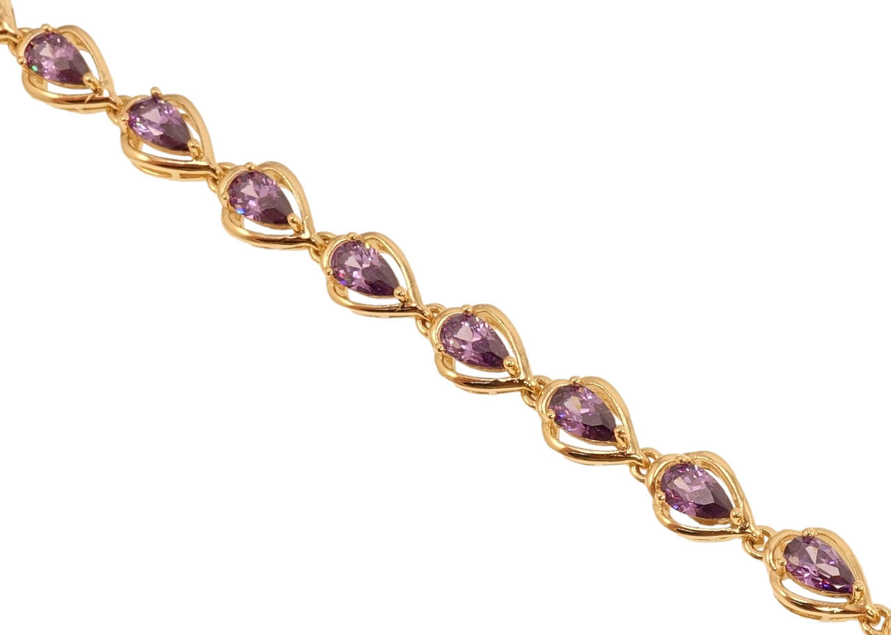 

Браслет Xuping Позолота 18K "Сиреневые капельки" длина с доп.замком 17,19см х 4мм