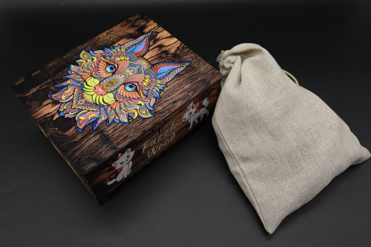 

Пазл из фанеры. Кошка. Размер 450х310мм. 190 елементов