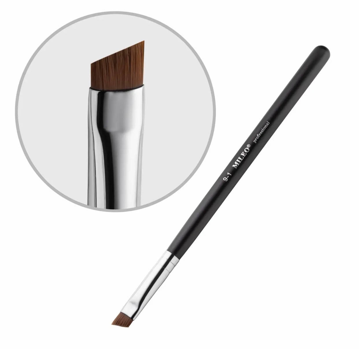 

Кисть для брів MILEO №9-1 Плоска з скошеним краєм.