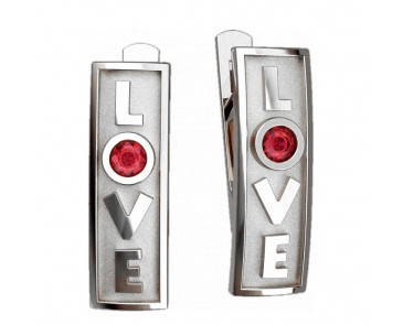 

Серьги серебряные LOVE с камнем 40812