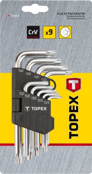

Набор звездочек-пятигранников коротких 9шт TOPEX 35D950