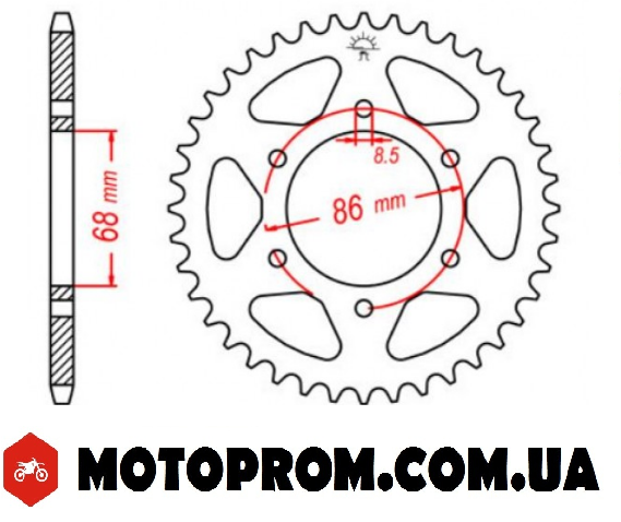 

Звезда задняя GEON CR6. Звезда ведомая GEON CR6 520x36T.