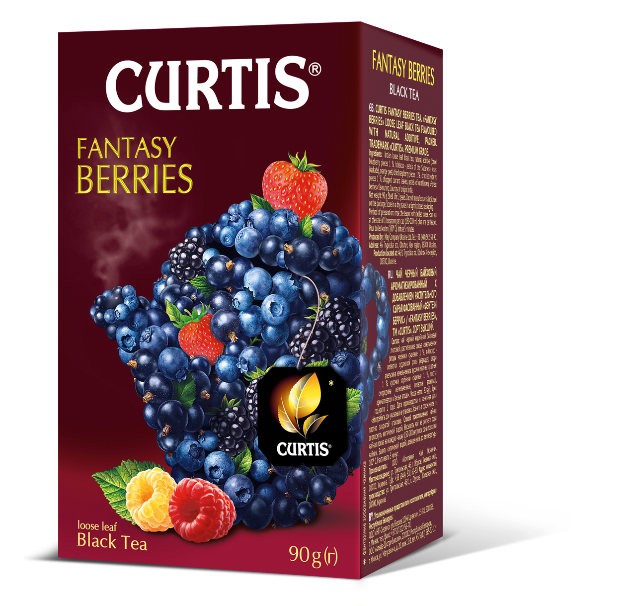 

Чай черный листовой с ягодным вкусом и лепестками каркаде Кертис (Curtis) "Fantasy Berries", 90 г