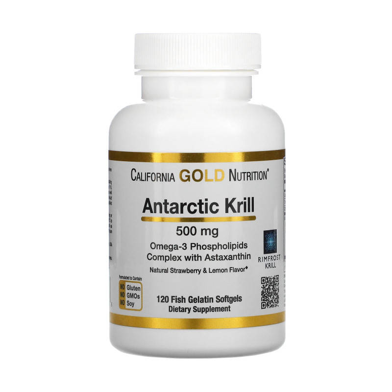 

Масло антарктического криля с астаксантином, 500 мг, California Gold Nutrition, 120 капсул