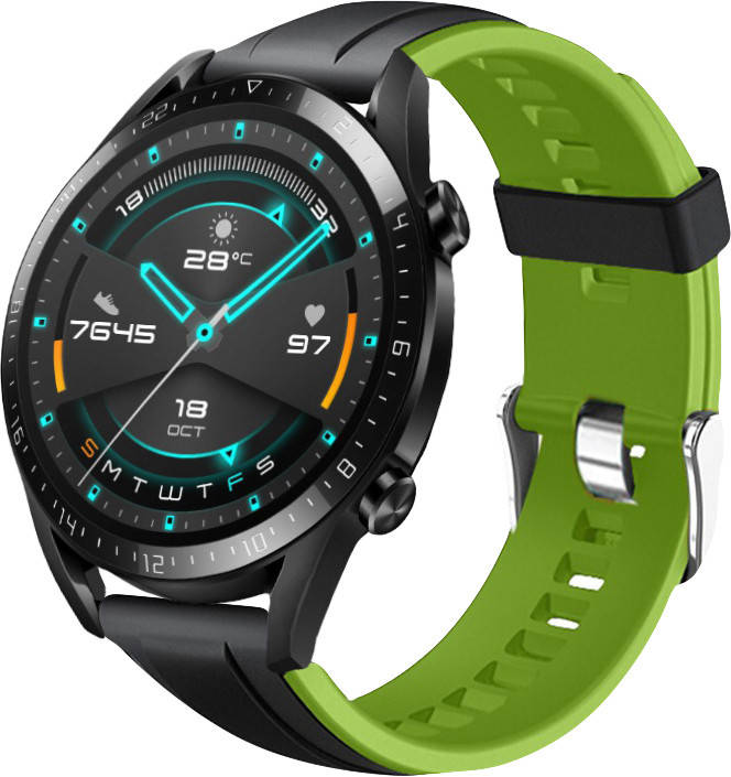 

Ремешок Coholl для часов Huawei Watch GT / GT2 (22мм) Black-Green