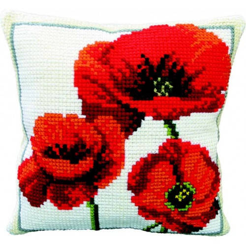 

Набор для вышивки подушки нитками РТ-130. МАКИ