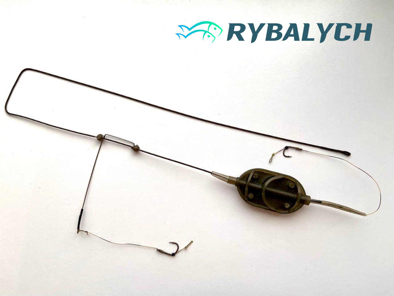 

Монтаж карповый Arc Flat Metod на лидкоре под бойл, 60 гр. 2 крючка #8 Rybalych