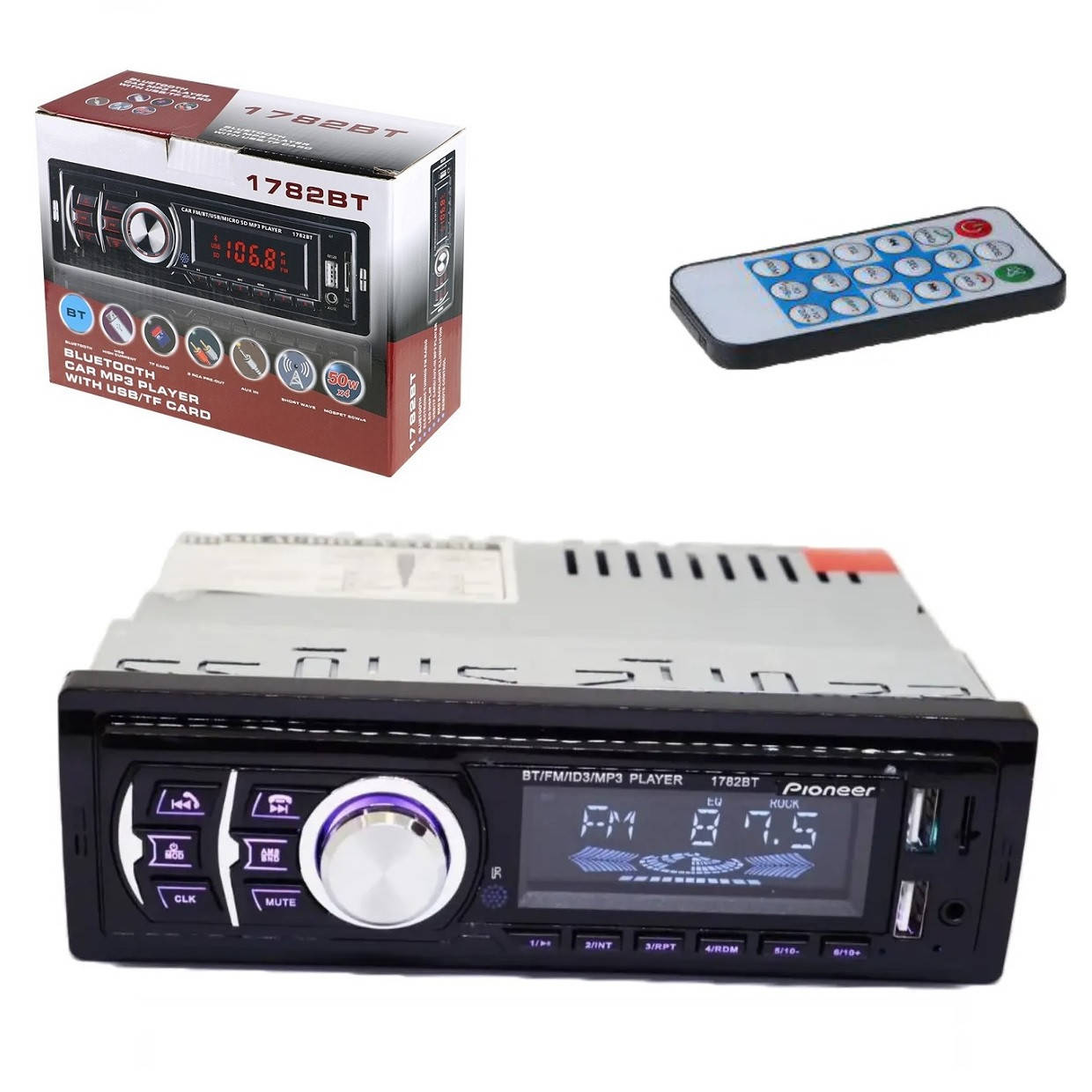 

Автомагнитола MP3 1DIN 1782BT (FM, 2USB, AUX, TF Card, Bluetooth) / Магнитола для автомобиля