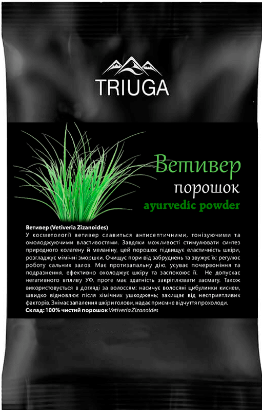 

Натуральный аюрведический порошок Ветивер50г, Триюга