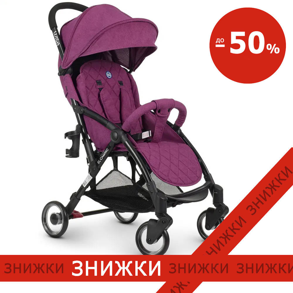 

Легкая прогулочная коляска EL CAMINO ME 1058 WISH Purple Фиолетовый лен