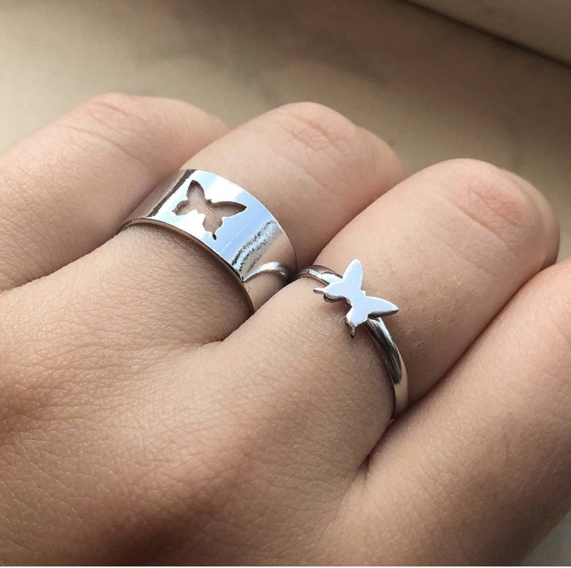 

Парные Кольца для Влюбленных "Бабочки"