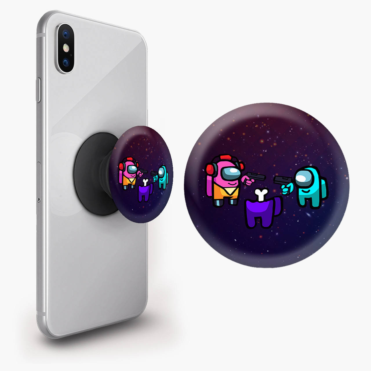 

Попсокет (Popsockets) держатель для смартфона Амонг Ас (Among Us) (8754-2598) Черный