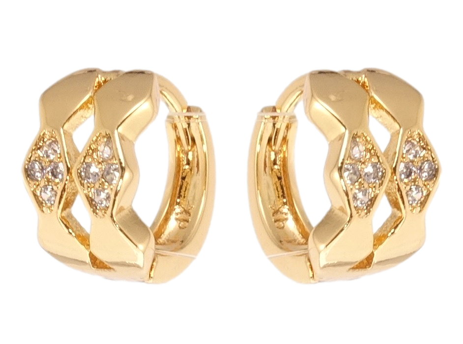 

Серьги Xuping Позолота 18K колечки "Орнамент с вставками циркония"