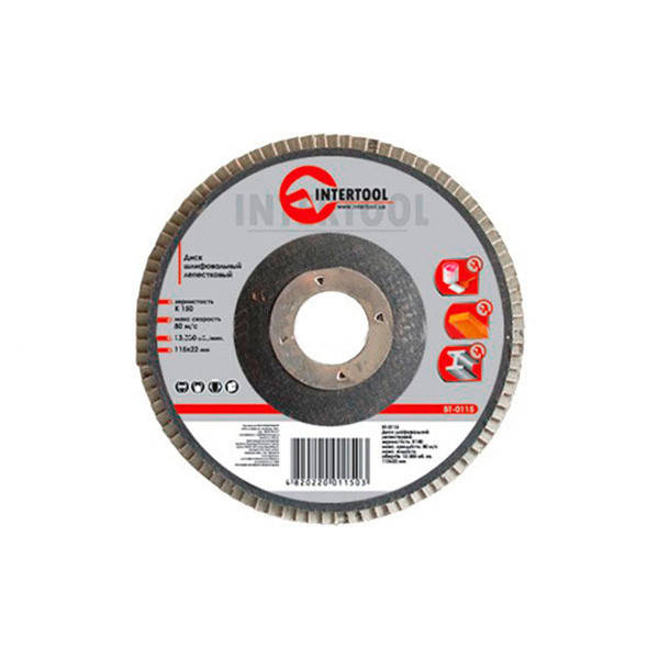 

Диск шлифовальный лепестковый INTERTOOL 115х22.23мм Р40