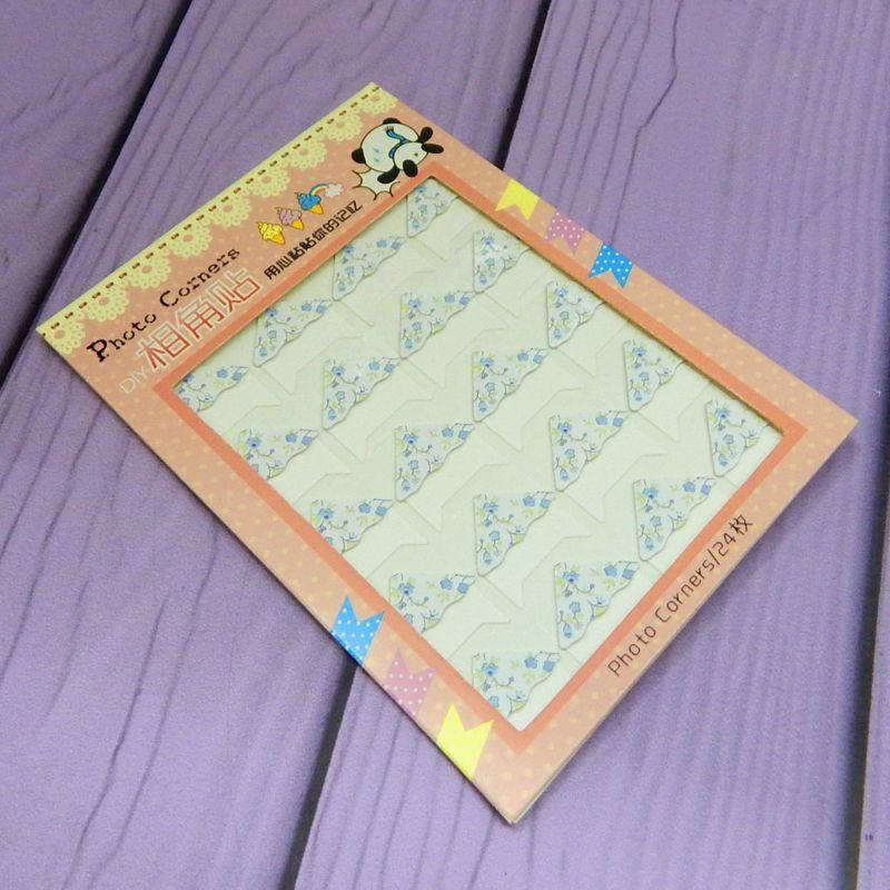 

Уголки для фотоальбомов, с голубыми цветами, 24 шт/уп