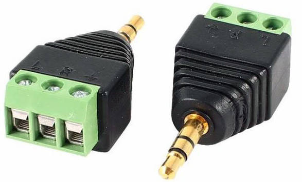 

Штекер аудіо jack 3.5 3 секційний під клемник тато