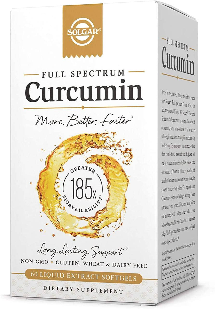 

Соглар куркумин Solgar Full Spectrum Curcumin 60 гелевых капсул