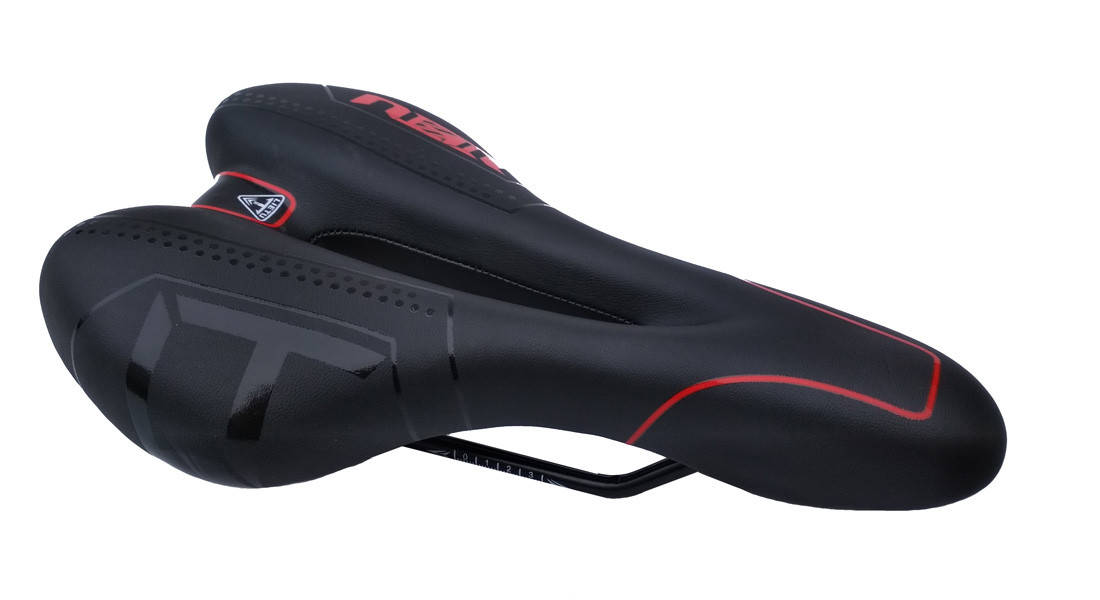 

Седло велосипедное Lietu ZD-007 с вентиляционным отверстием, черно-красное