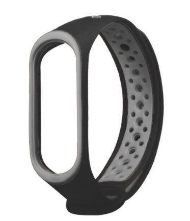

Браслет ремешок Xiaomi Mi Band 3/4/5/6 Mi Band Сяоми черно-серый