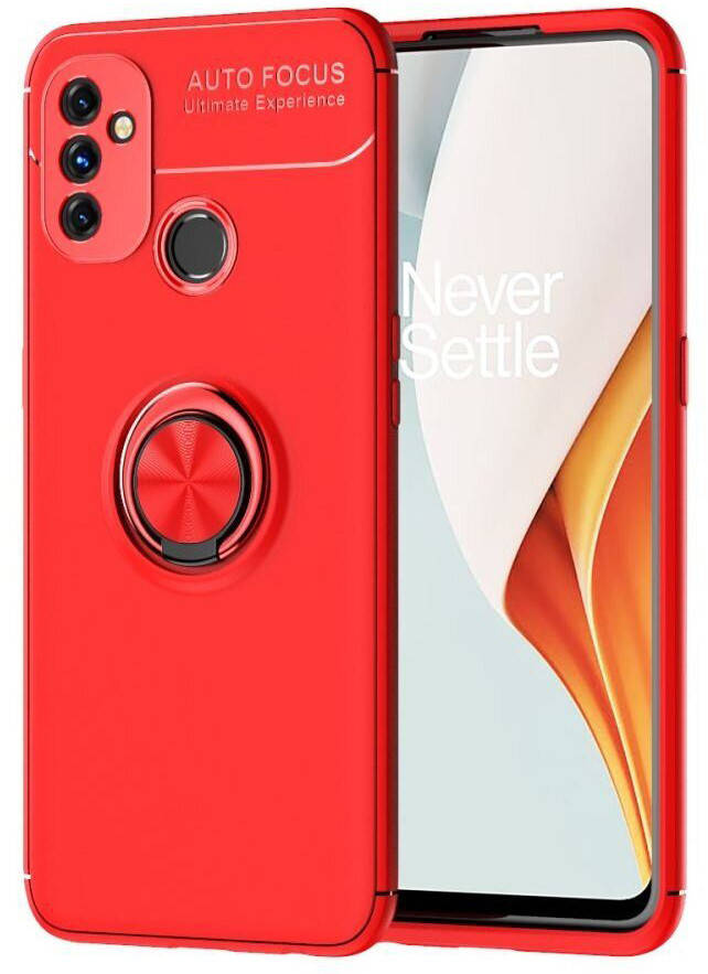 

Чехол с кольцом OnePlus Nord N100 Autofocus (Оне Плюс Норд Н100), Красный