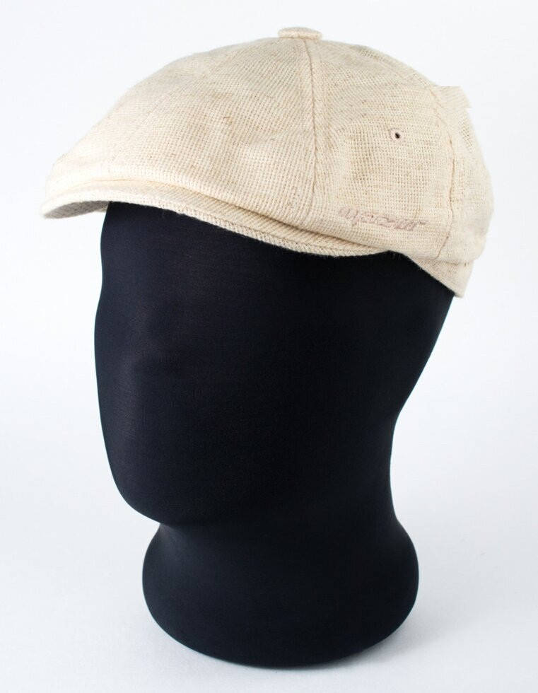 

Мужская кепка восьмиклинка из льна канвы бежевая 57 58 59, Бежевый