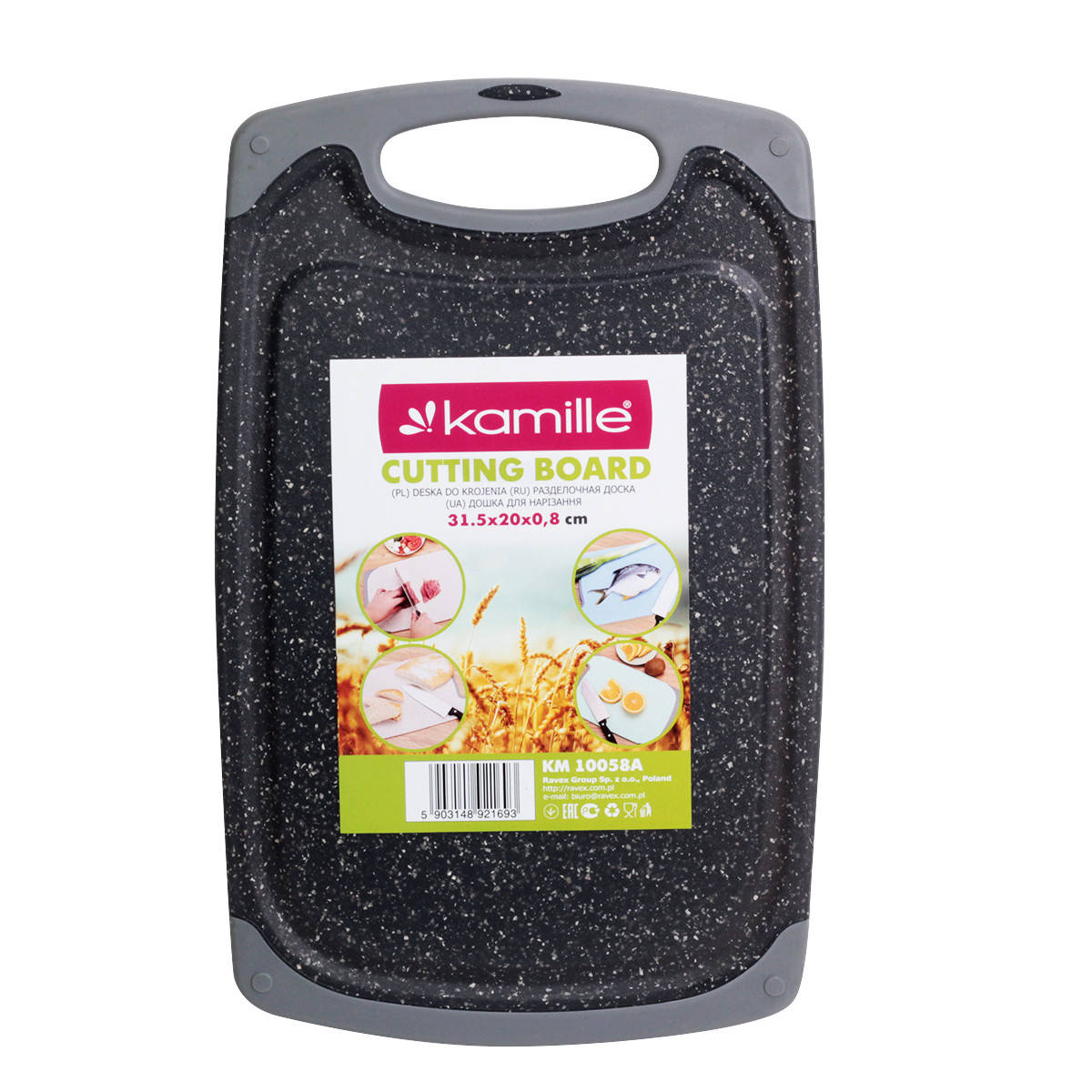 

Доска разделочная Kamille 31,5х20х0.8см пластиковая (серый мрамор) KM-10058A