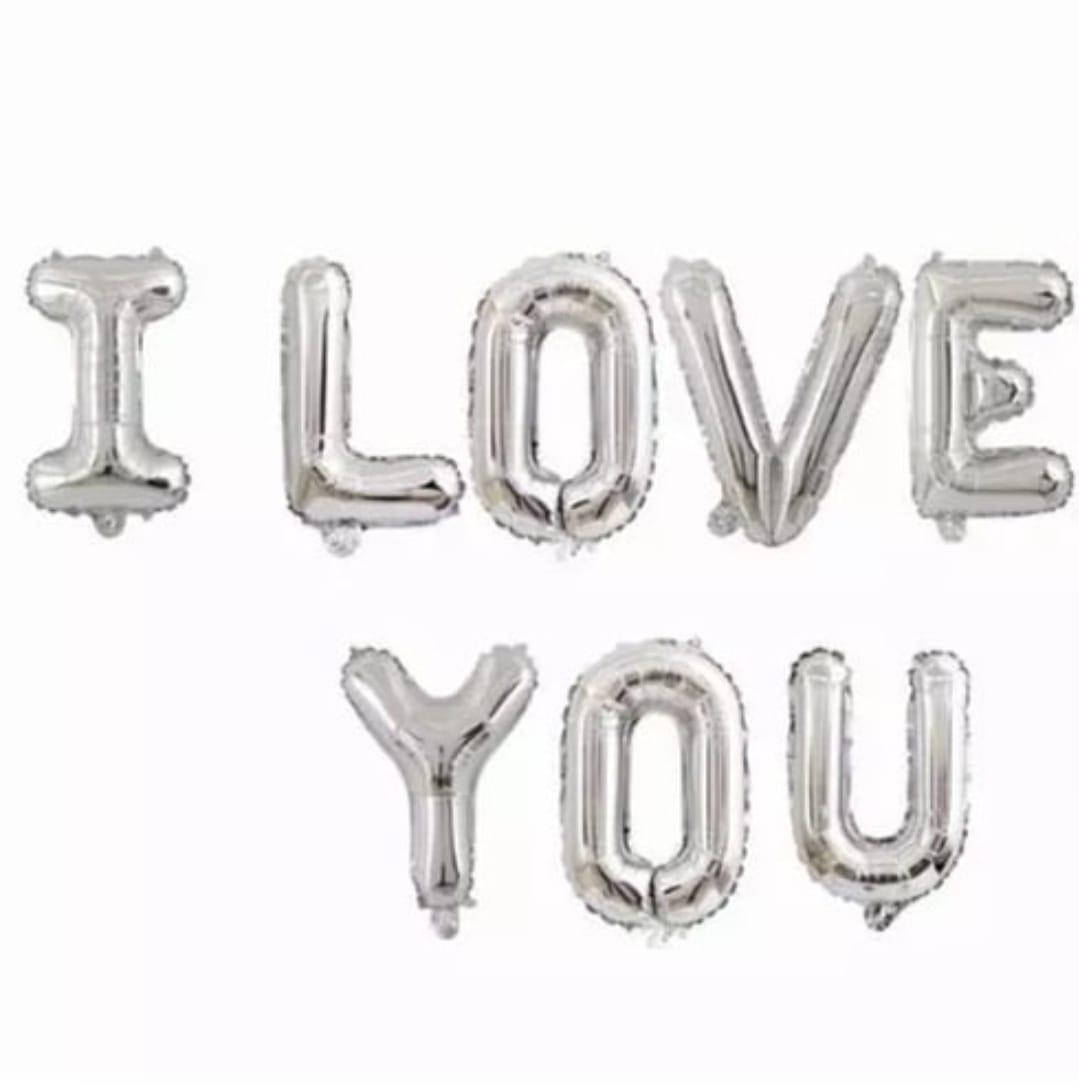 

Фольгированные надувные шары I LOVE YOU | Серебро, Серебристый