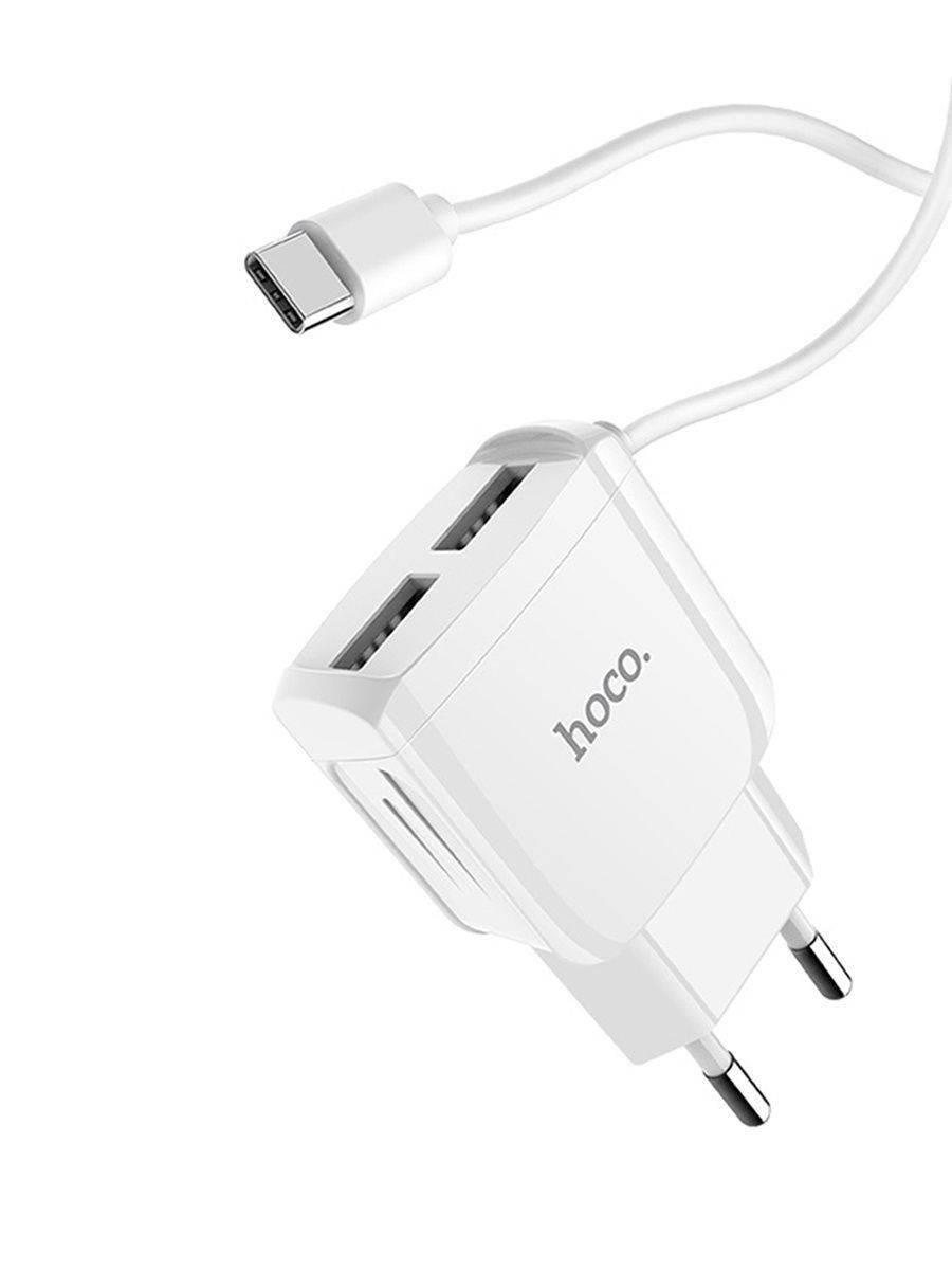 

ЗП Hoco C59A Mega Joy + Cable (Type-C) 2USB, White, Белый