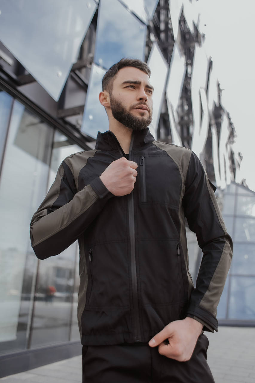

Мужская весенняя куртка хаки-черная Intruder SoftShell Lite 'iForce'