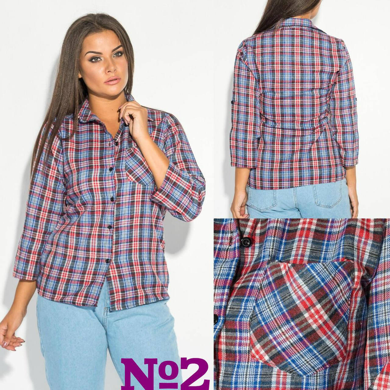 

Стильная женская рубашка на пуговках Ткань "Коттон" 42, 44, 46 размер 42, Разные цвета