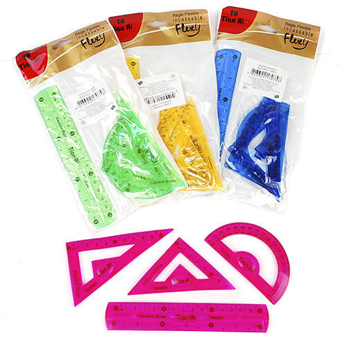 

Набор линеек "неломайка", 4 предмета (15 см), Разные цвета