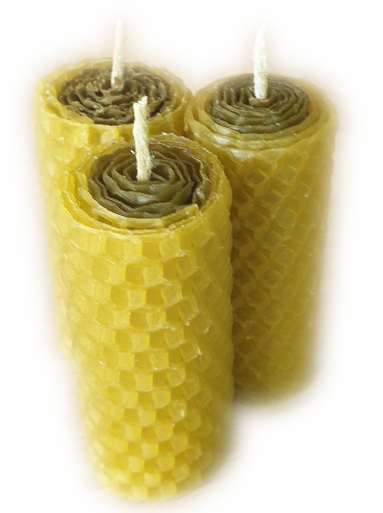 

Цветные свечи из натуральной вощины (желтая и коричневая 3 шт), Желтый