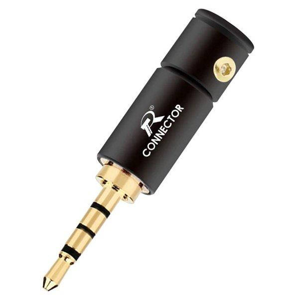 

Штекер коннектор под пайку R Connector FreeEnd - Micro jack 2.5 мм TRRS + 2 втулки, металл, Черный