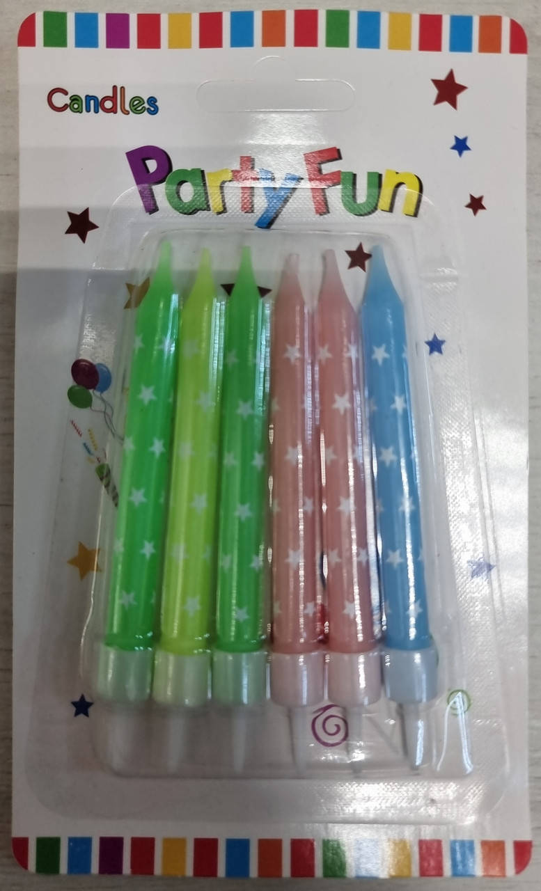

Свечи для торта "Разноцветные звёзды", 6 шт.