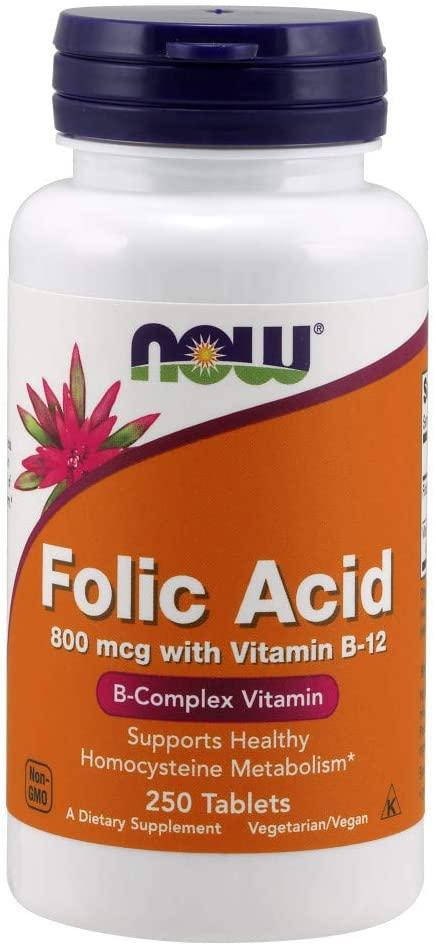 

Now Foods Folic Acid with B-12 800mcg 250 таблеток