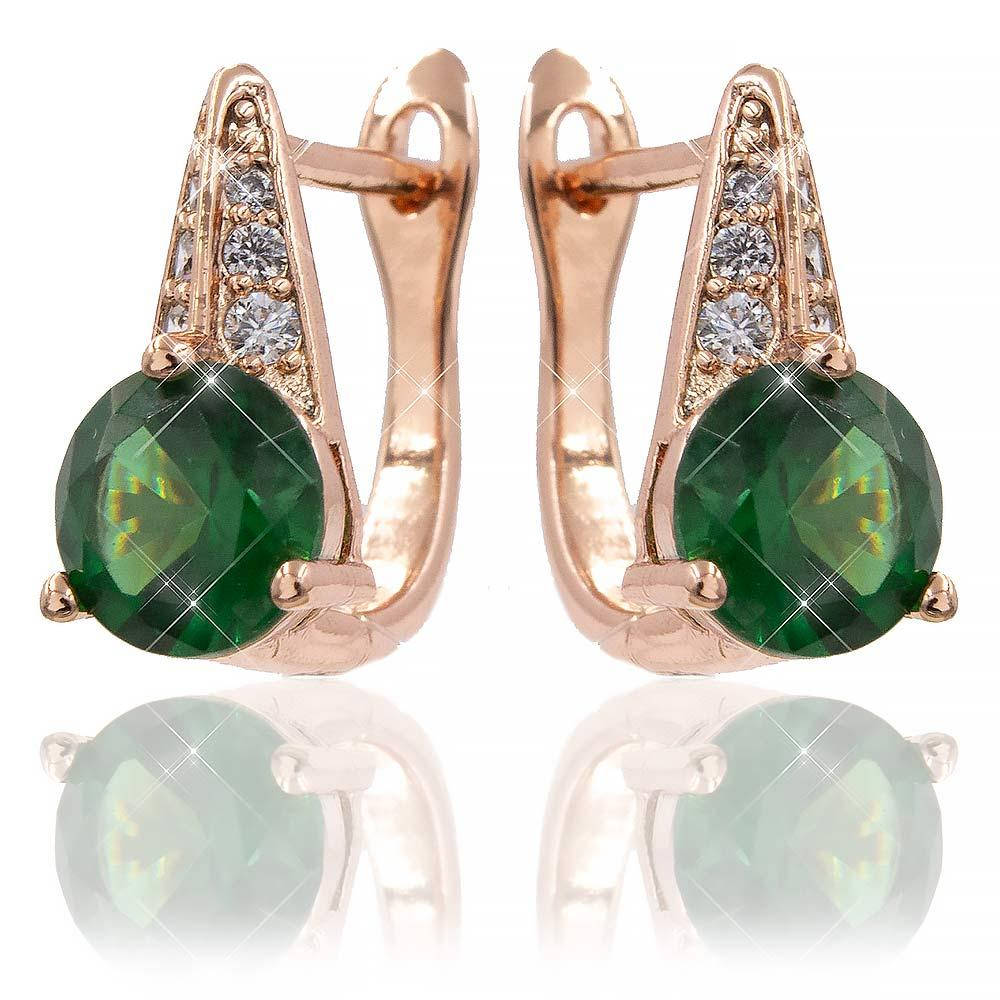 

Серьги классические с цирконием (Медицинское золото)