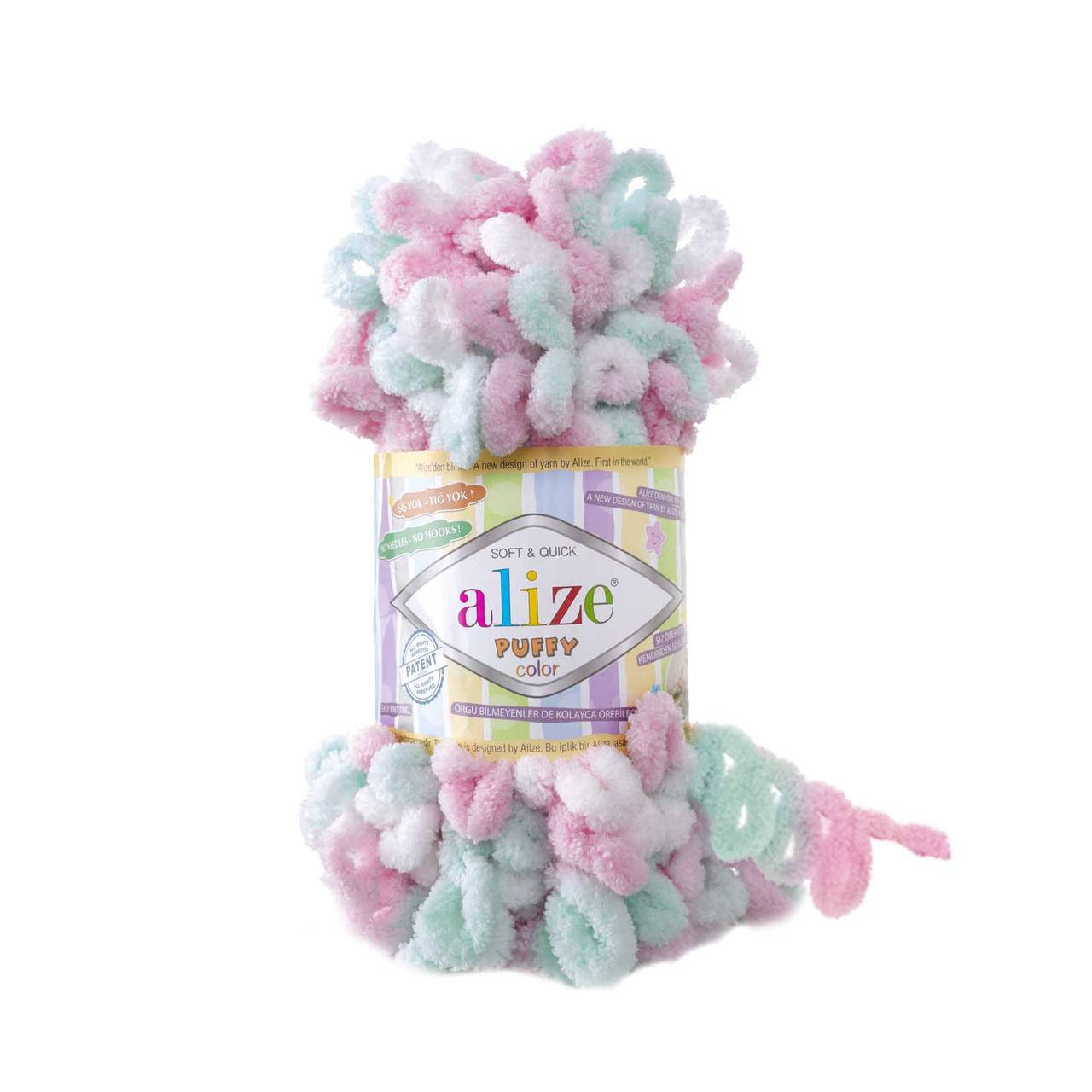 

Турецкая фантазийная пряжа Puffy color 6052, Разные цвета