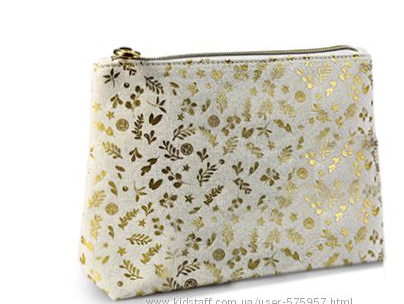 

Золотистая косметичка кейс ОРГАНАЙЗЕР сумочка от Ив Роше молочно-белый золотом