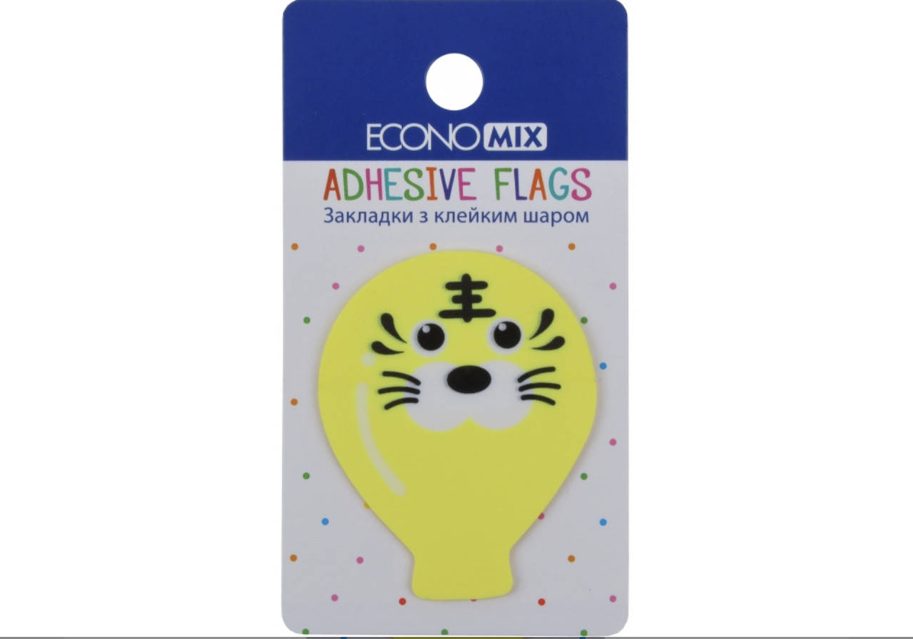 

Закладки с клейким слоем 40х50 мм Economix Fun balloons, 20 шт., пластиковые