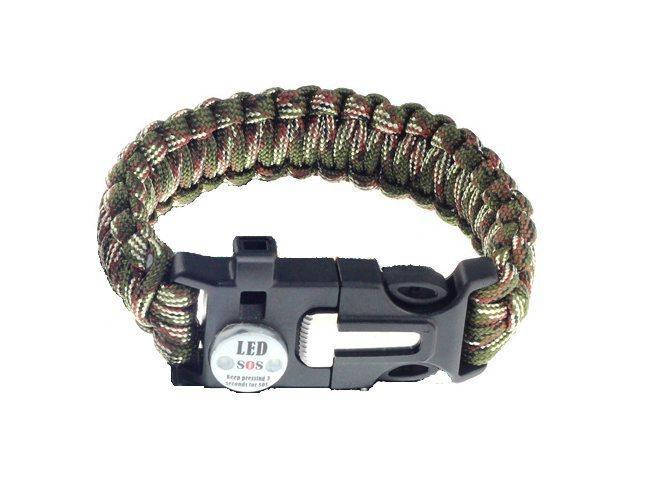 

Браслет Paracord Flint-Fire + SOS signal army green