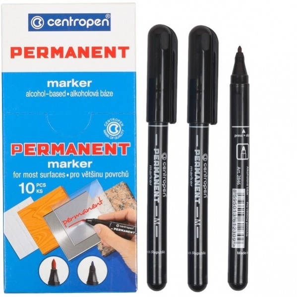 

Маркер перманентный CENTROPEN 2846 черный, тонкий