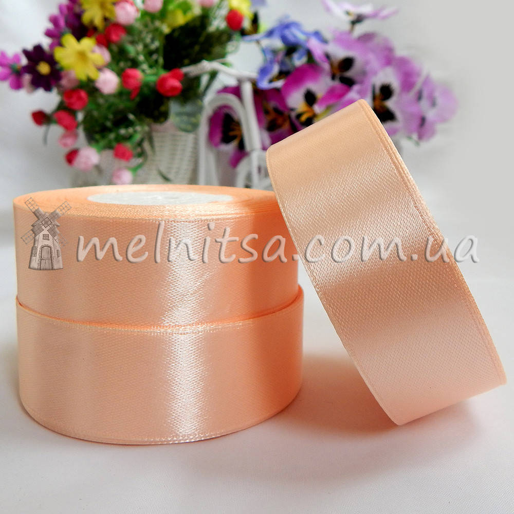 

Атласная лента 2,5 см, №7 персиковая