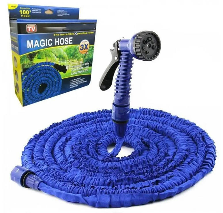 

Растягивающийся шланг для полива садовый Magic Hose с распылителем 60м