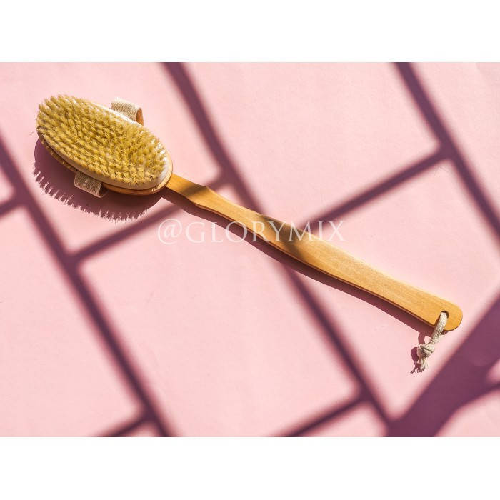 

Уценка! Щетка односторонняя для сухого массажа со съемной ручкой с натуральной щетиной