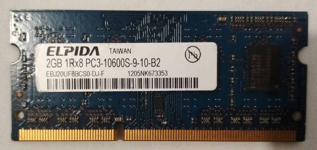 

Для ноутбука 2GB DDR3 1333MHz Elpida PC3 10600S 1Rx8 RAM Оперативная память