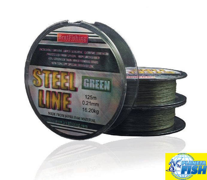 

Шнур BratFishing Steel Line Green 125м
