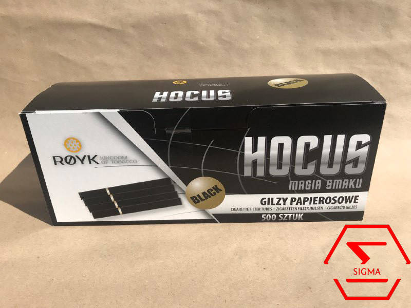 

Гильзы для набивки сигарет HOCUS BLACK 500шт. Сигаретные гильзы.